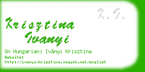 krisztina ivanyi business card